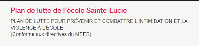 PLAN DE LUTTE POUR PRÉVENIR ET COMBATTRE L’INTIMIDATION ET LA VIOLENCE ...